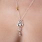 PEN45 Silver Cats in Love with Gold Moon Necklace