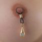 AS16 Non-piercing Nipple Rings with Gold Pendant and Jewel, pair By Sylvie Monthule