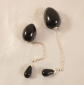 OEH2 Insertable black egg with silver chain and tassel