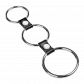 8219 Metal Triple Cockring with Leather