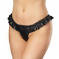 8281 Leather Ruffle Elastic Waist G-String