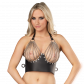 8283 Womens Leather Bustier with Chains