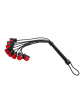 7750 Leather 8 Strand Rose Whip Black and Red